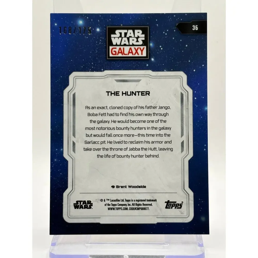 2024 Topps Chrome Star Wars Galaxy The Hunter Aqua Lava Refractor /175 Boba Fett - Picture 2 of 2